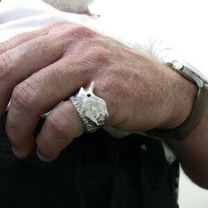 Marlin ring on .999 pure silver